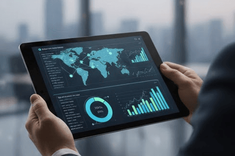 Dashboard analytics on tablet